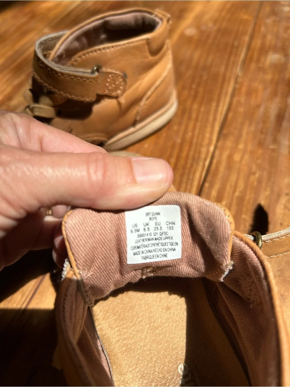 Stride Rite Kids Tan Leather High-Top Boots